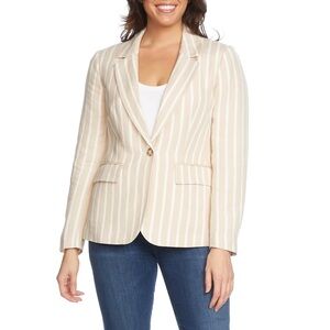 Philosophy Beige and Cream Striped Blazer